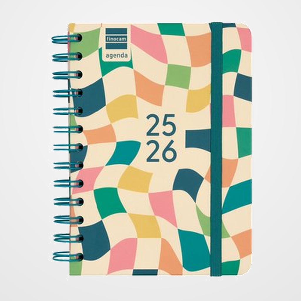 [82503736] AGENDA ESCOLAR (2025-26) FINOCAM COSMO WIRE-O tapa EXTRA S/V APAIS. 8º 120x169 con GOMA KAI