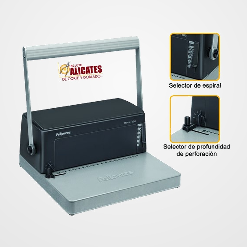 ENCUADERNADORA ESPIRAL FELLOWES paso 5:1 METAL  100