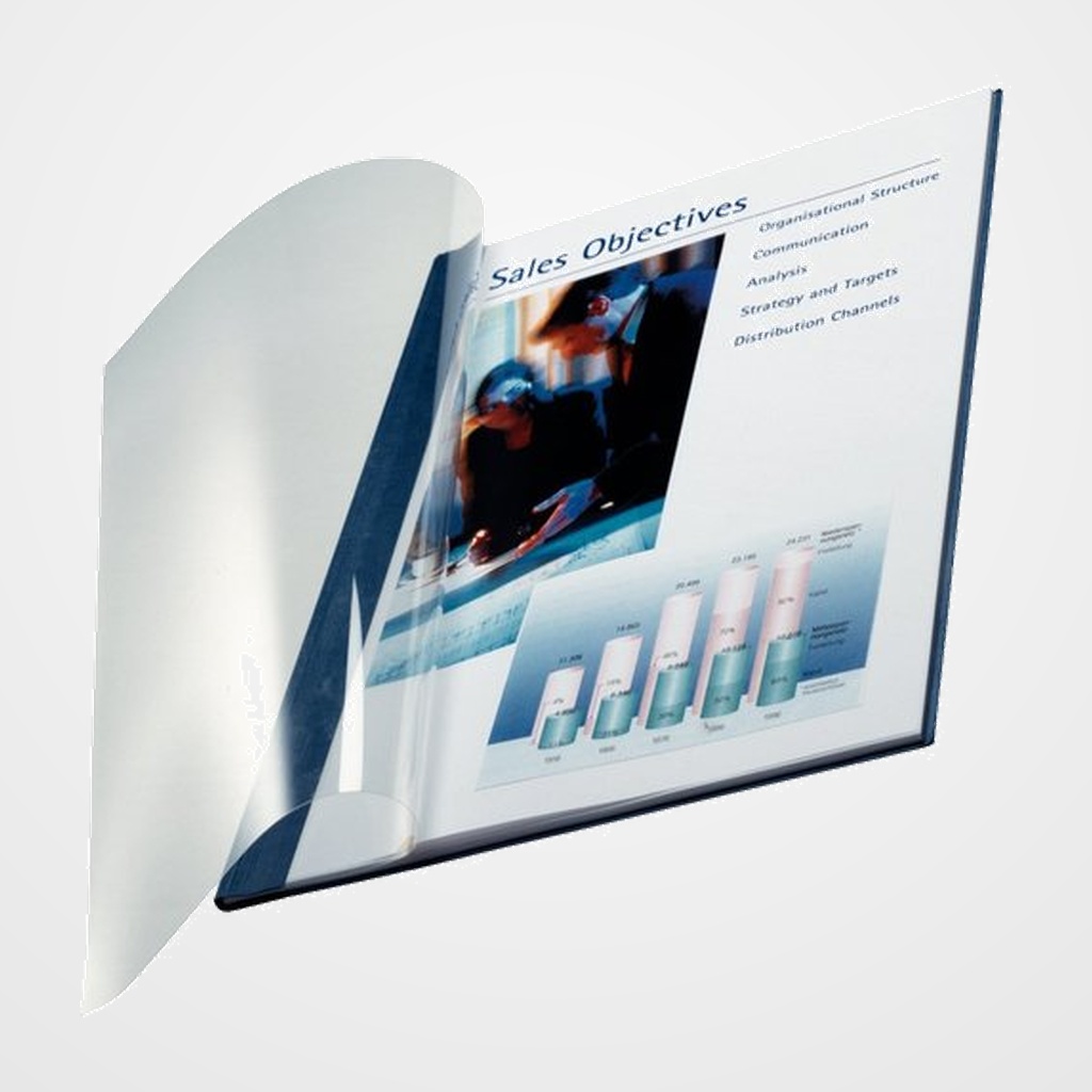 TAPA LEITZ impressBIND A4 FLEXIBLE TRANSP. 14 mm (C) BURDEOS CAJA de 10