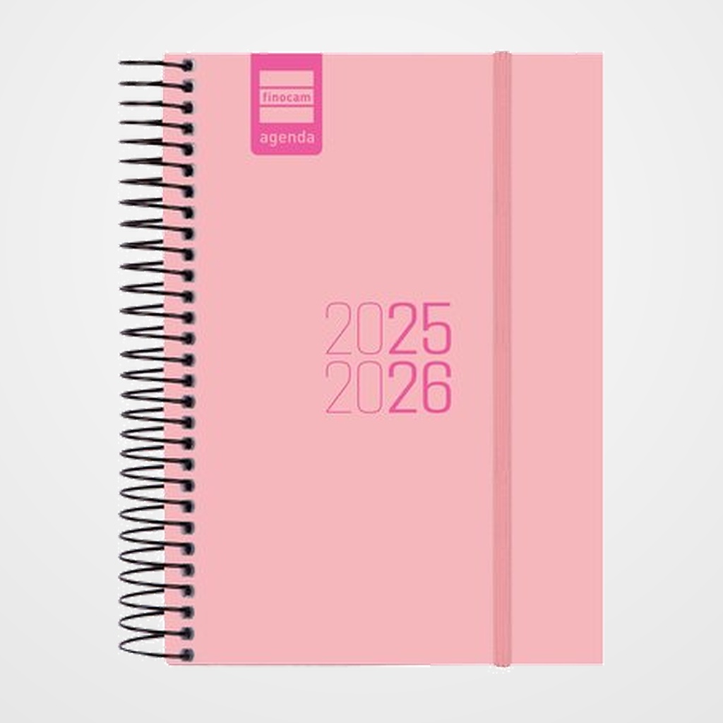 [82503790] AGENDA ESCOLAR (2025-26) FINOCAM ESPIR ESPIRAL tapa PP D/P E8 120x171 con GOMA ROSA