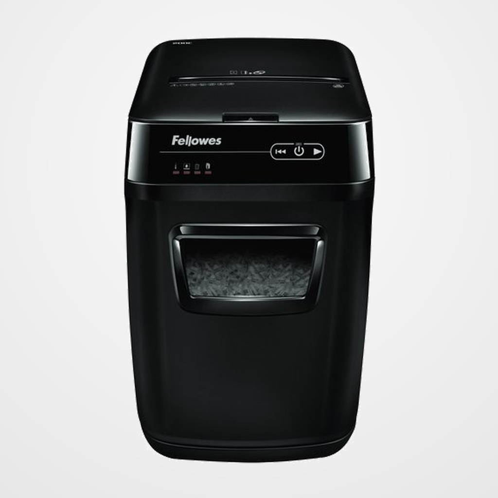 DESTRUCTORA FELLOWES AUTO-MAX 200C (200h PARTIC.) Nv.seg.4 - partícula 4x38mm, ancho 230mm, dep.32L