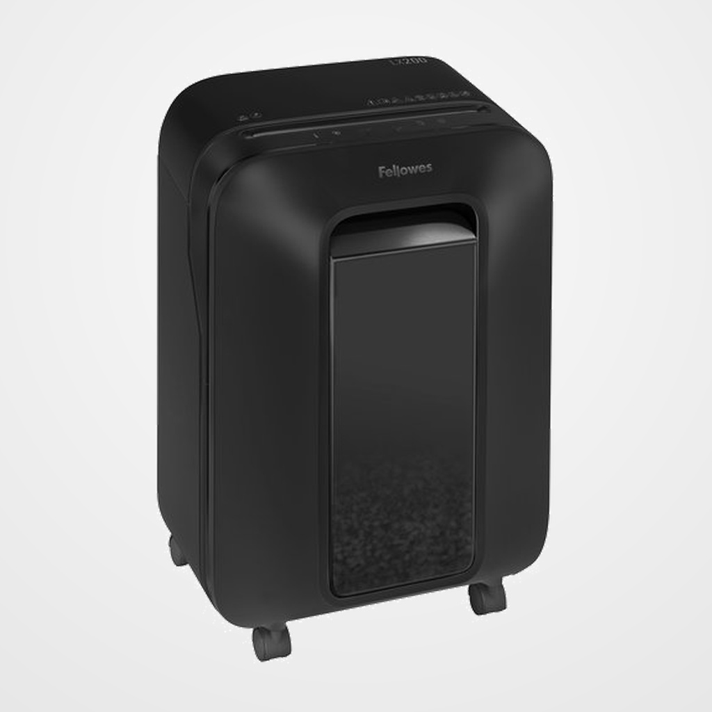 DESTRUCTORA FELLOWES LX200 NEGRA (12h PARTIC.) Nv.seg.4- Particula 4x12mm, ancho 230mm, dep.22L