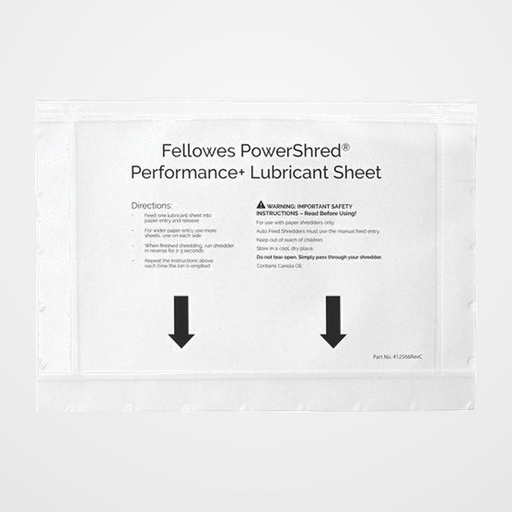 ACEITE para DESTRUCTORAS FELLOWES en HOJAS PACK DE 10