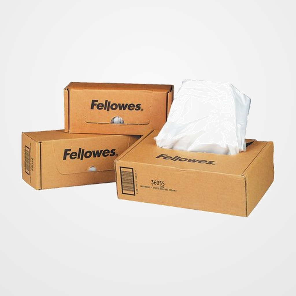 BOLSA para DESTRUCTORAS FELLOWES HASTA 165 LITROS PAQUETE DE 50