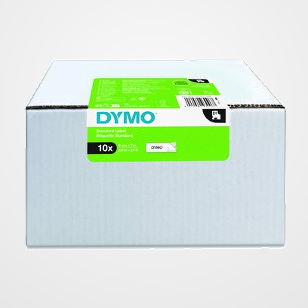 CINTA de ROTULAR DYMO LM D1 7m 9mm NEGRO sobre BLANCO PACK DE 10