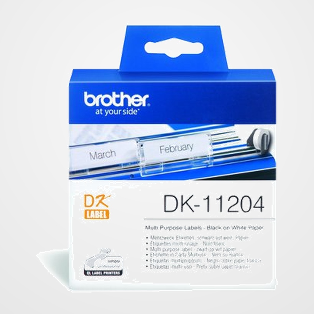 [40401311] ETIQUETAS BROTHER PRECORTADA PAPEL BLANCO 17x54 mm ROLLO 400 uds.MULTIPROPOSITO (DK11204)