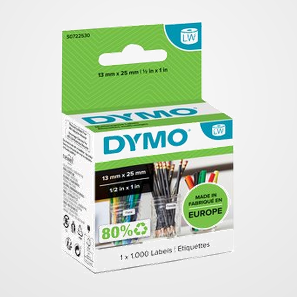 ETIQUETAS DYMO LABEL WRITER  13x25 mm ROLLO 1.000 uds.PAPEL BLANCO MULTIFUNCION (11353)