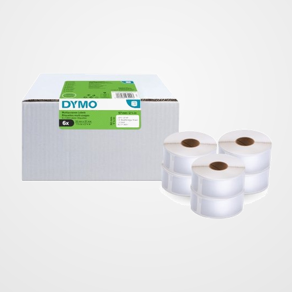 [16701240] ETIQUETAS DYMO LABEL WRITER  32x57 mm RL.1.000 uds. PAPEL BLANCO MULTIFUNCION VALUE PACK DE 6 ROLLOS