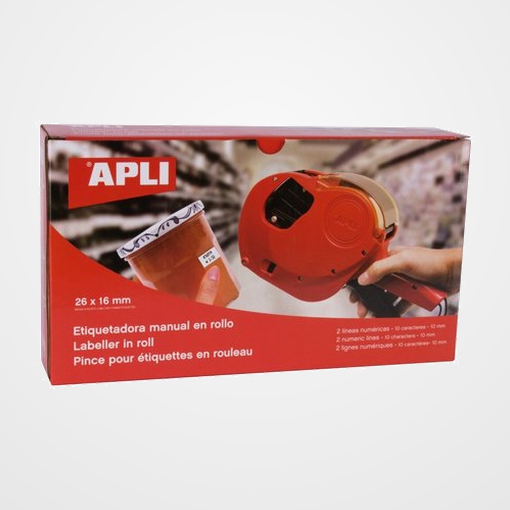 ETIQUETADORA de PRECIOS APLI ROJA 2 LINEAS 10 DIGITOS