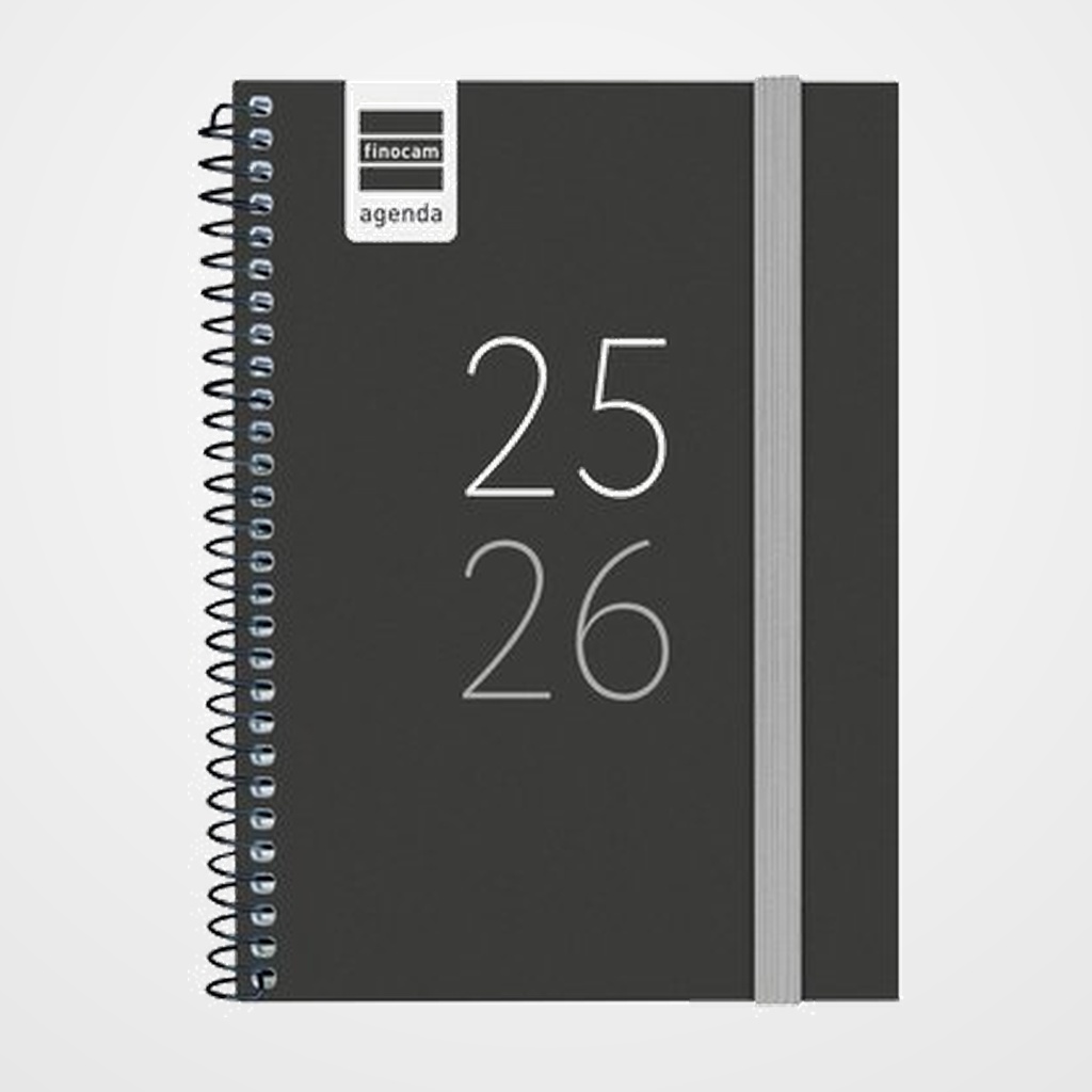 AGENDA ESCOLAR (2025-26) FINOCAM SECUNDARIA ESPIRAL tapa PP S/V APAIS. 8º 120x164 con GOMA NEGRO