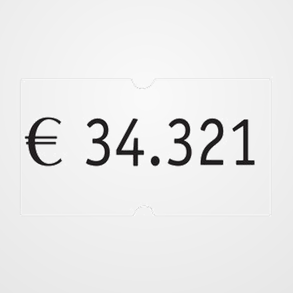 ETIQUETAS de PRECIOS PRYSE ADH.REMOVIBLE 21x12 mm BLANCO ROLLO 1.000 uds.