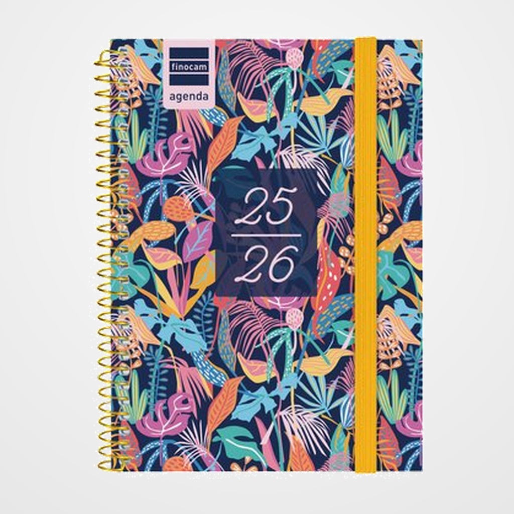 AGENDA ESCOLAR (2025-26) FINOCAM SECUNDARIA ESPIRAL tapa PP S/V APAIS. 8º 120x164 con GOMA TROPICAL