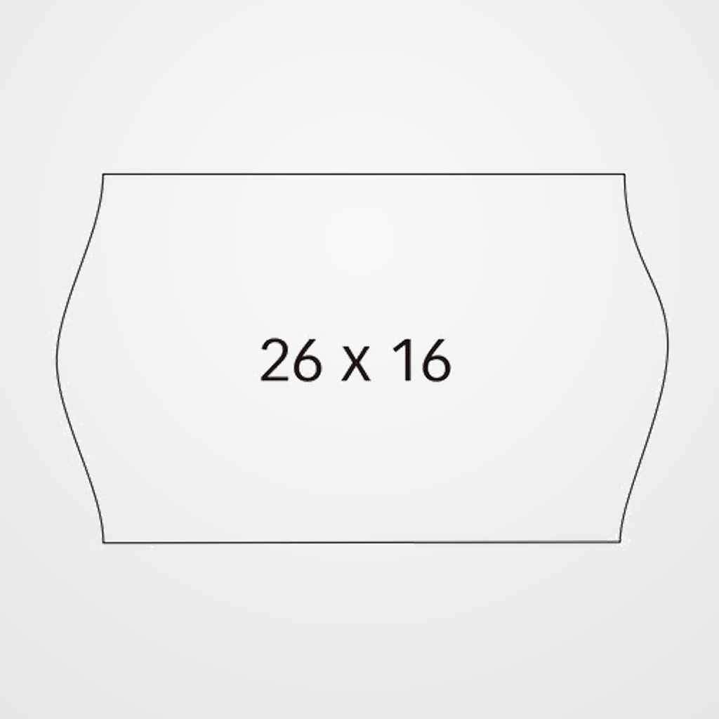 ETIQUETAS de PRECIOS APLI ADH.PERMANENTE ONDA 26x16 mm BLANCO ROLLO 1.000 uds. PACK de 6