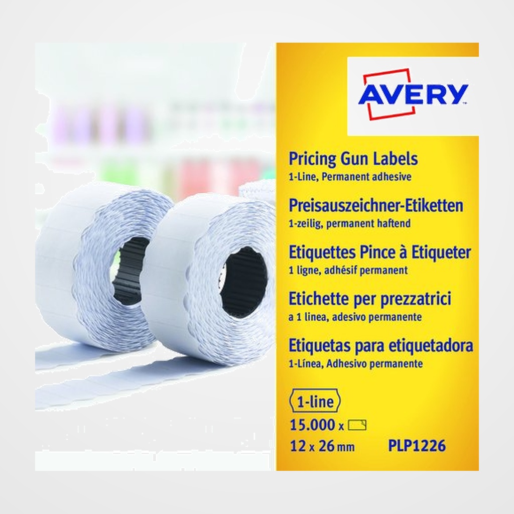 ETIQUETAS de PRECIOS AVERY ADH.PERMANENTE 26x12 mm BLANCO ROLLO 1.500 uds.
