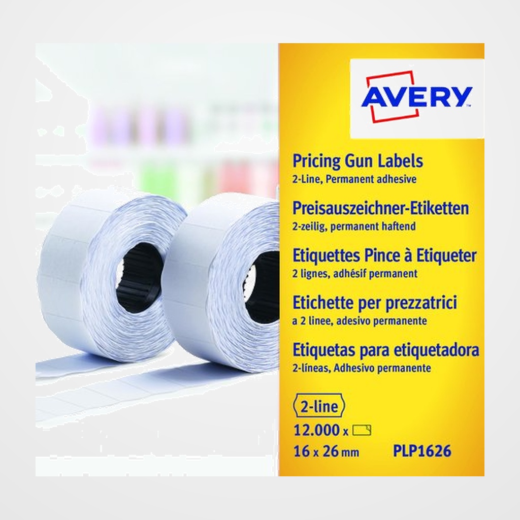 ETIQUETAS de PRECIOS AVERY ADH.PERMANENTE 26x16 mm BLANCO ROLLO 1.200 uds.