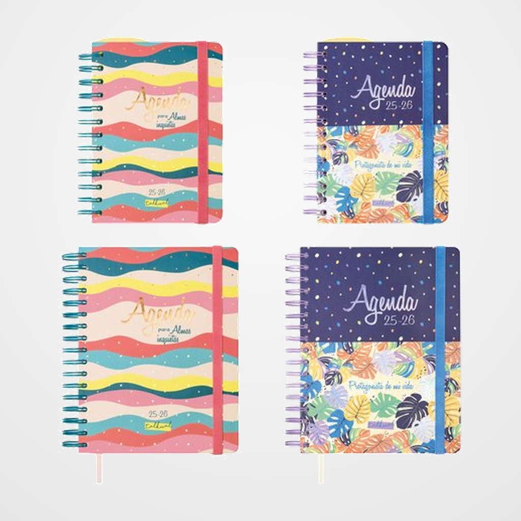 [82503867] AGENDA ESCOLAR (2025-26) FINOCAM TRENDY TALKUAL SURTIDO PACK de 8