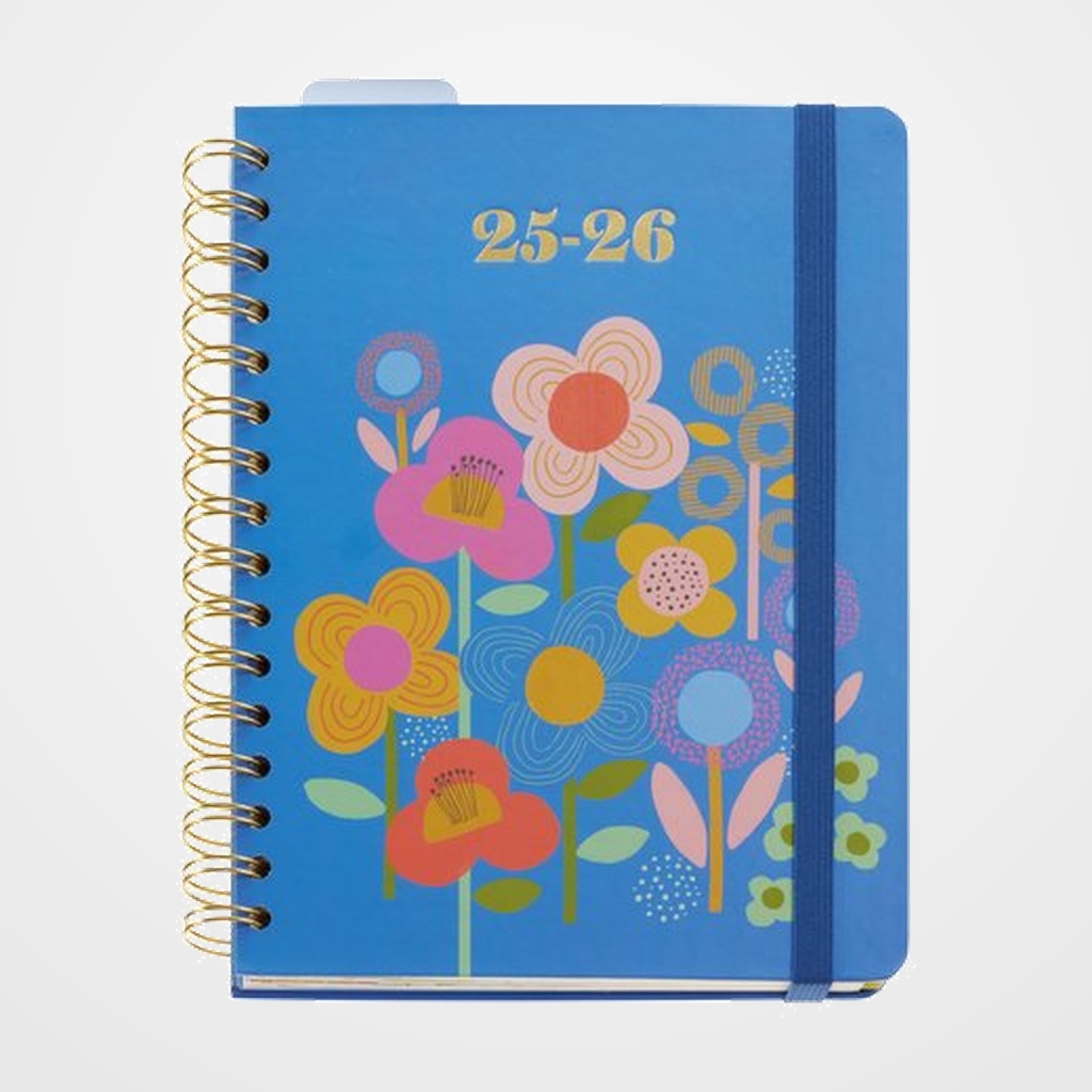 [82503931] AGENDA ESCOLAR (2025-26) MIQUELRIUS ANNE LEHMAN WIRE-O tapa EXTRA con GOMA PLUS 4º 170x218 D/P HAPPY FLOWERS