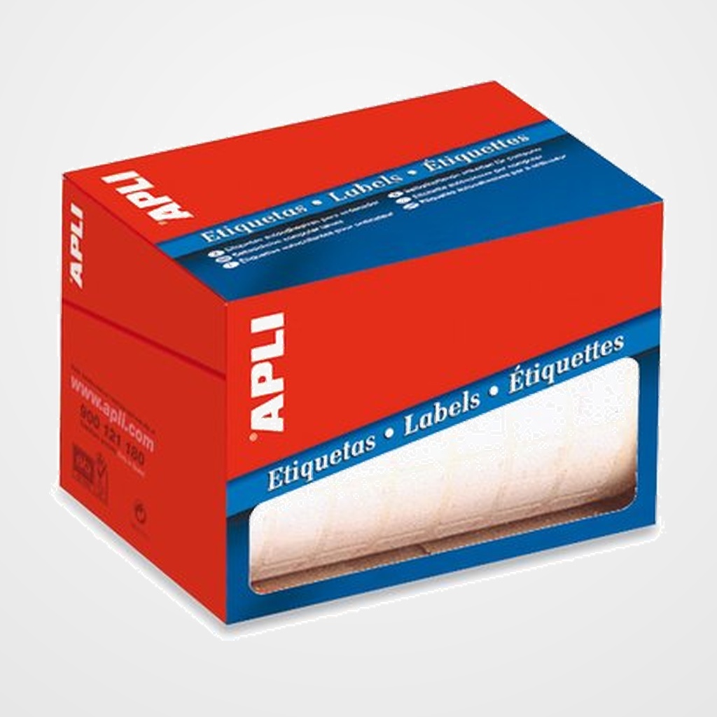 ETIQUETAS ADH.MANUALES ROLLO APLI BLANCAS C.ROMOS  19x27 mm 3.000 uds.(01684)