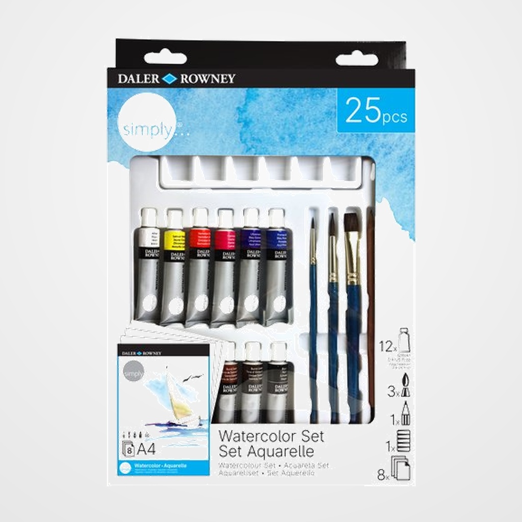 ACUARELAS DALER ROWNEY SIMPLY 12ml SET de 25
