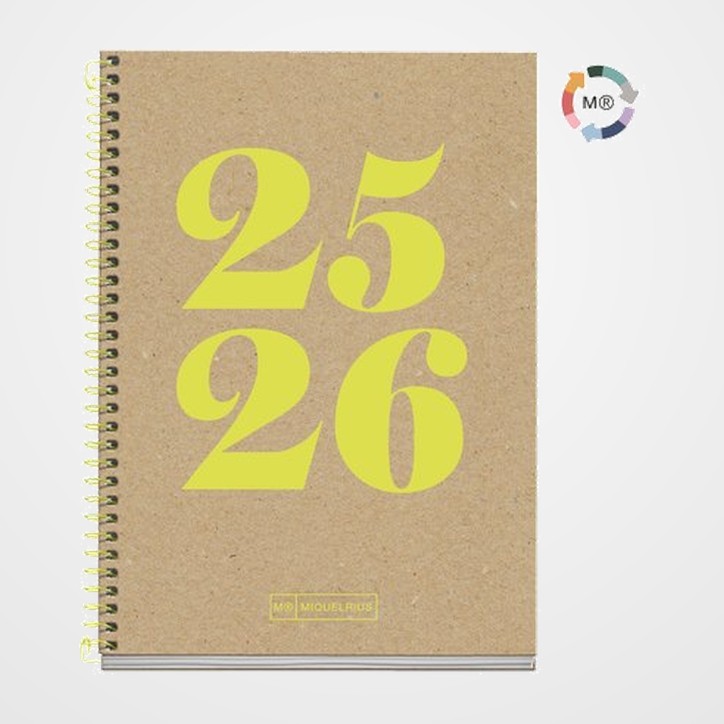 [82503982] AGENDA ESCOLAR (2025-26) MIQUELRIUS RECYCLED ESPIRAL tapa EXTRA ACTIVA 8º 117x174 D/P YEAR