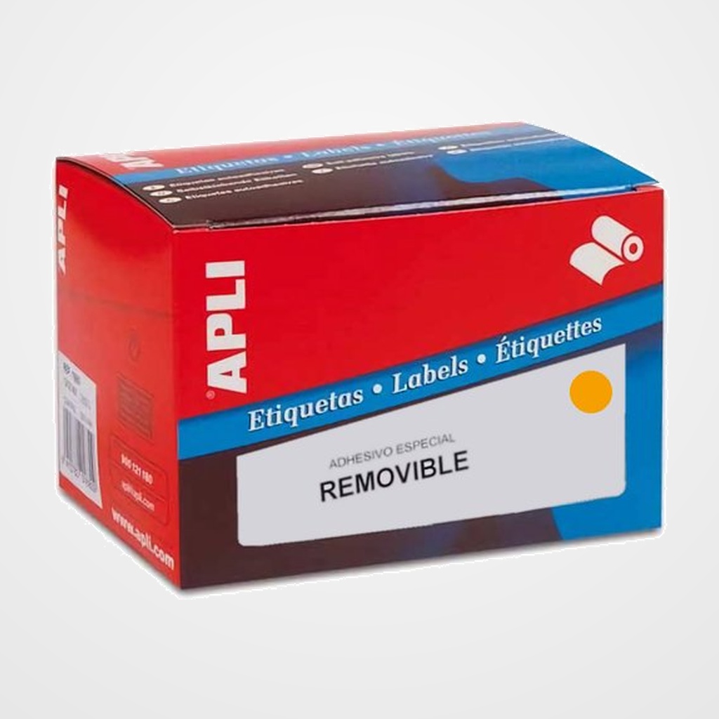 ETIQUETAS ADH.MANUALES ROLLO APLI PVP NARANJAS REMOVIBLES C.ROMOS 16x22 mm FL.2.520 uds.(10088)