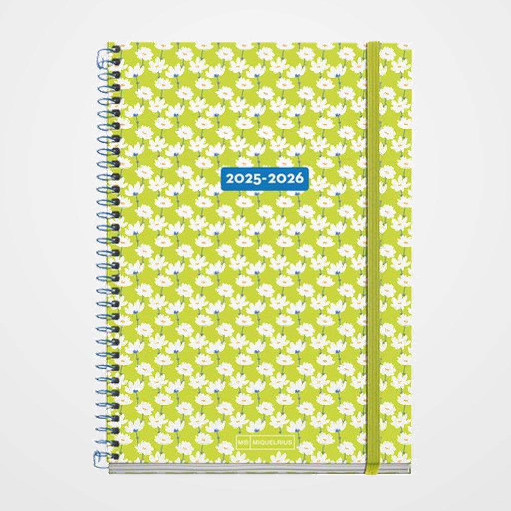 AGENDA ESCOLAR (2025-26) MIQUELRIUS TEEN ESPIRAL tapa EXTRA con GOMA PLUS 4º 154x215 S/V APAIS. MARGARITAS