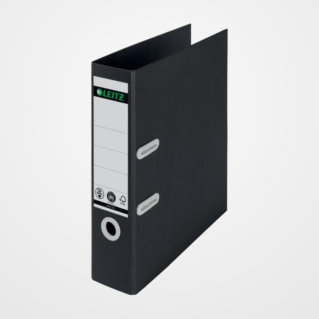 ARCHIVADOR palanca LEITZ RECYCLE A4 180º 80mm NEGRO