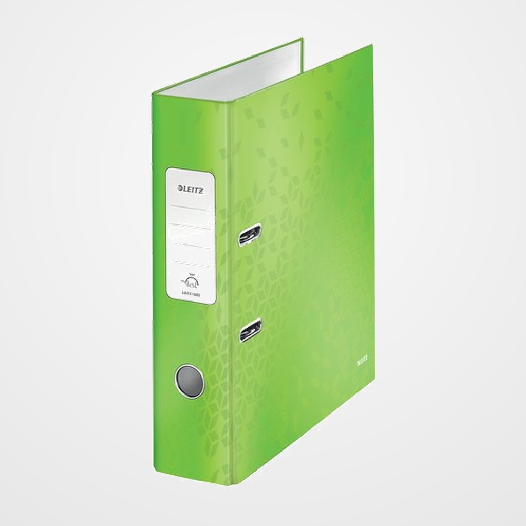 ARCHIVADOR palanca LEITZ WOW A4 180º 80mm VERDE METALIZADO