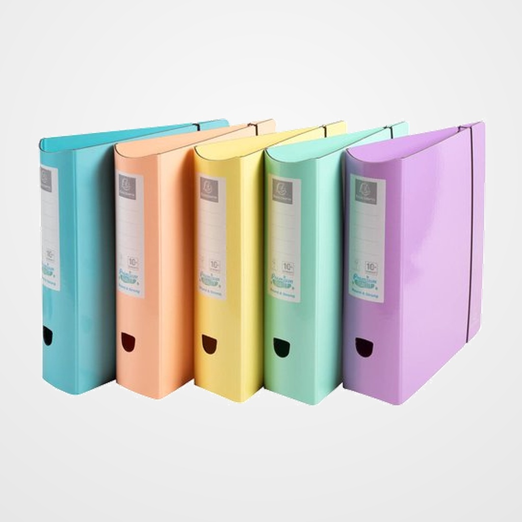 ARCHIVADOR palanca EXACOMPTA PREM TOUCH AQUAREL CARTON FORRADO A4 80mm REDONDO COLORES SURTIDOS