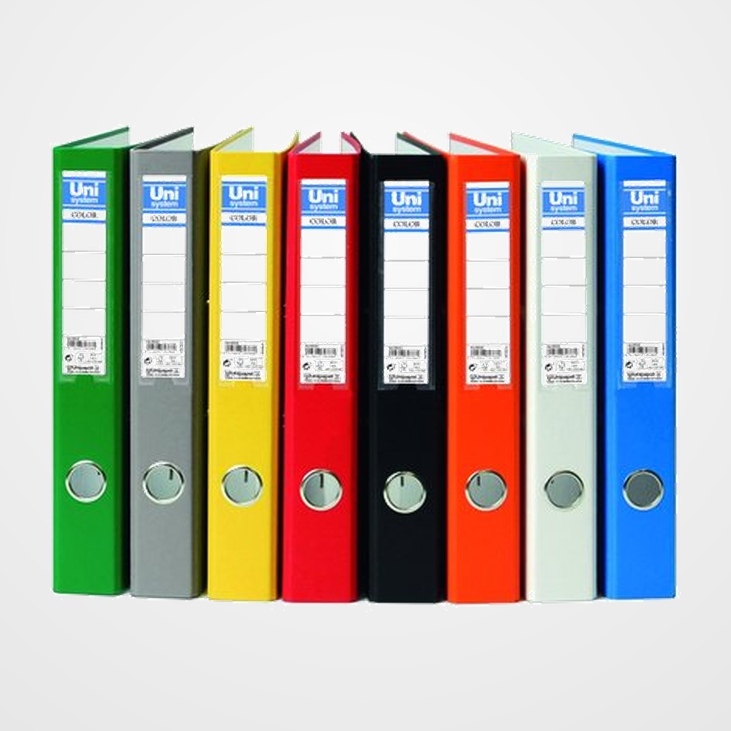 ARCHIVADOR palanca UNISYSTEM CARTON FORRADO RADO A4 45mm GRIS