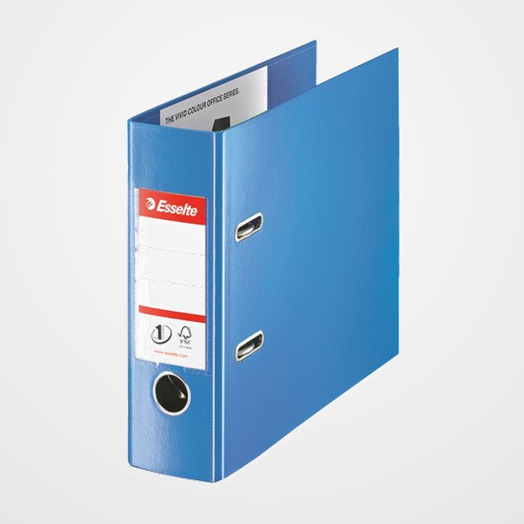 ARCHIVADOR palanca ESSELTE PLASTICO ENCOLADO con RADO A5 PROLONGADO 75mm AZUL (46079)