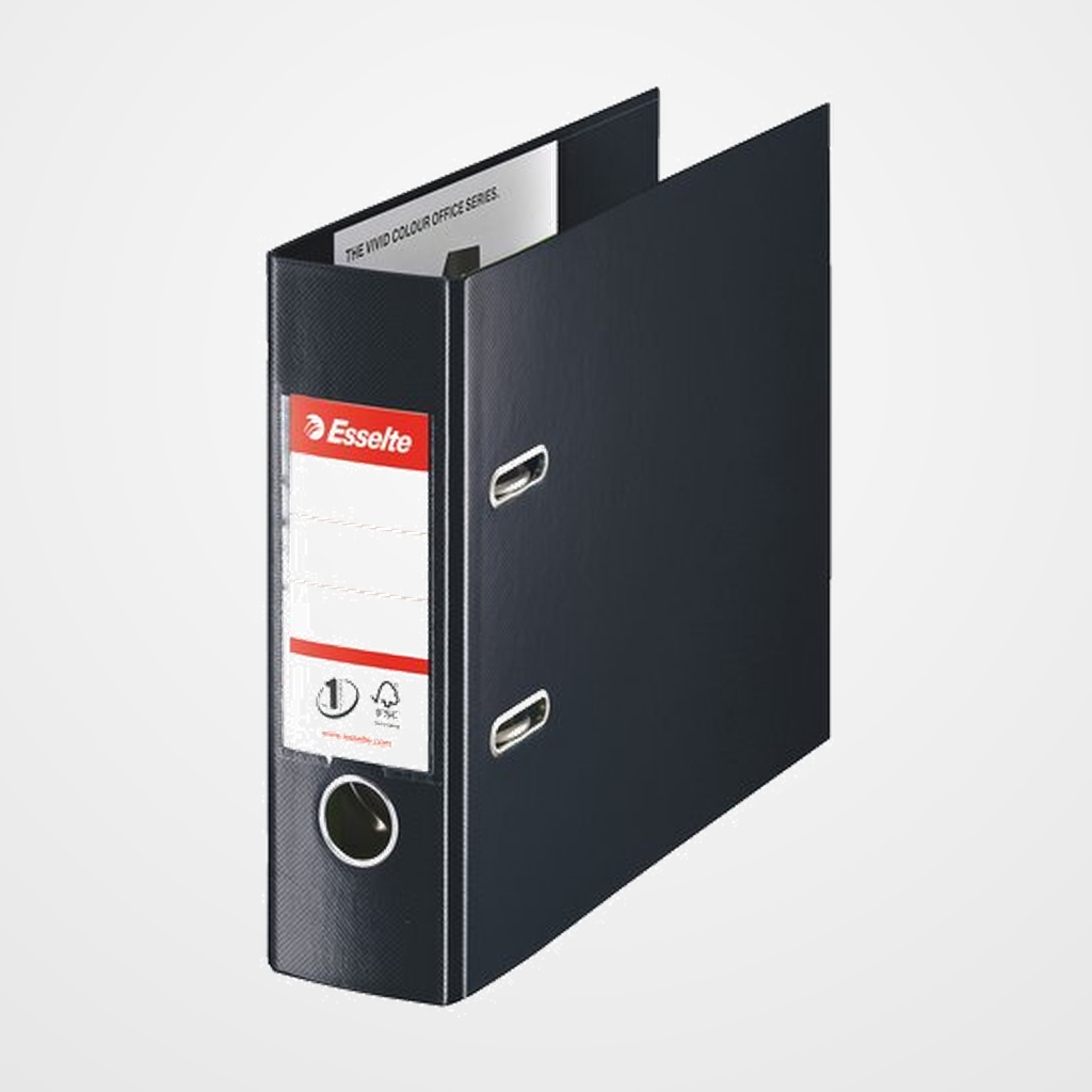 ARCHIVADOR palanca ESSELTE PLASTICO ENCOLADO con RADO A5 PROLONGADO 75mm NEGRO (46080)