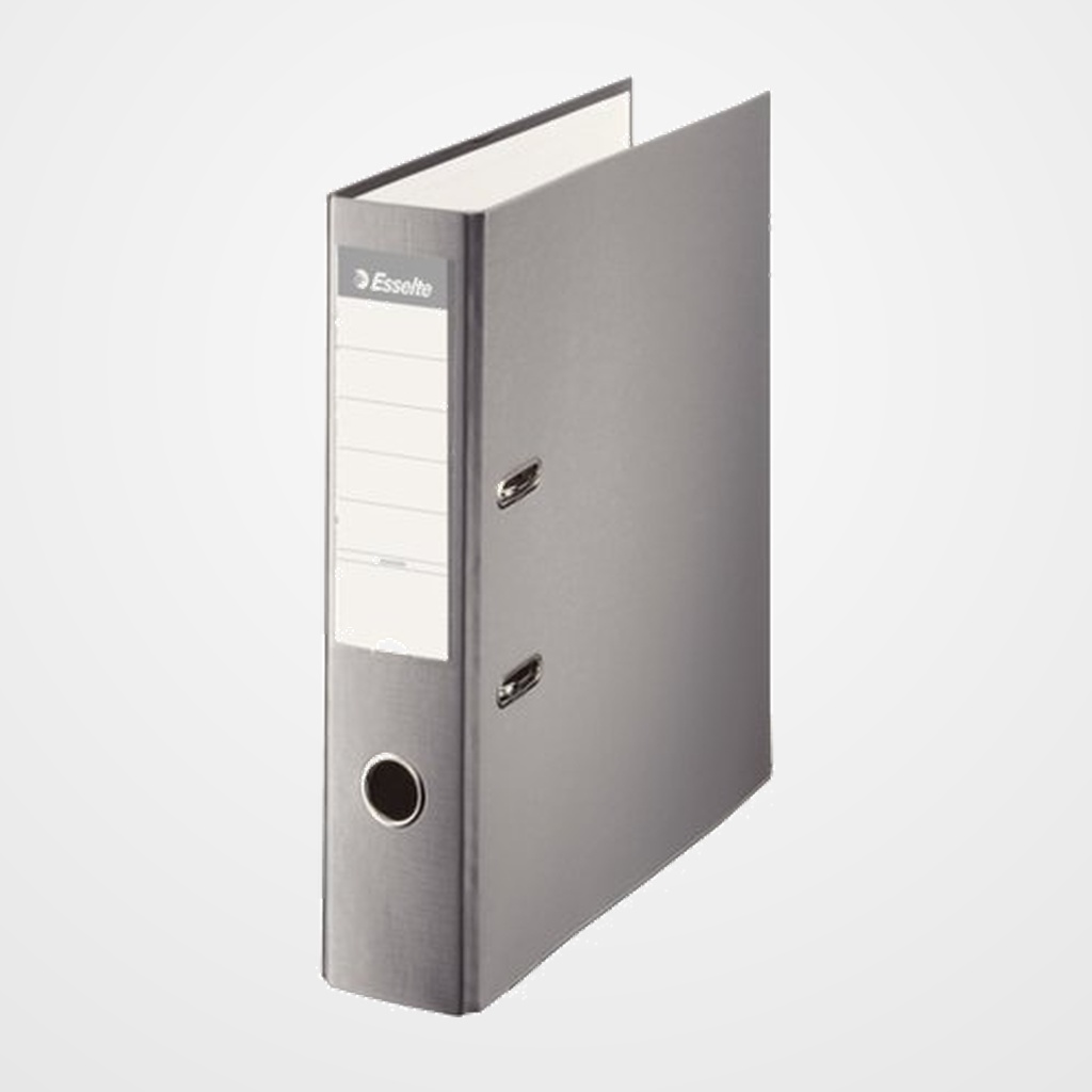 ARCHIVADOR palanca ESSELTE PLASTICO FORRADO con RADO A4 75mm GRIS