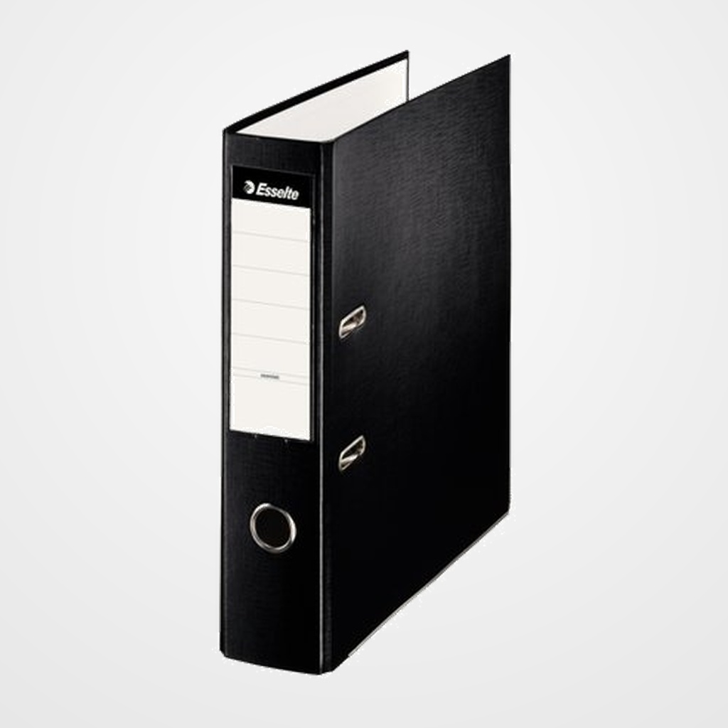 ARCHIVADOR palanca ESSELTE PLASTICO FORRADO con RADO A4 75mm NEGRO