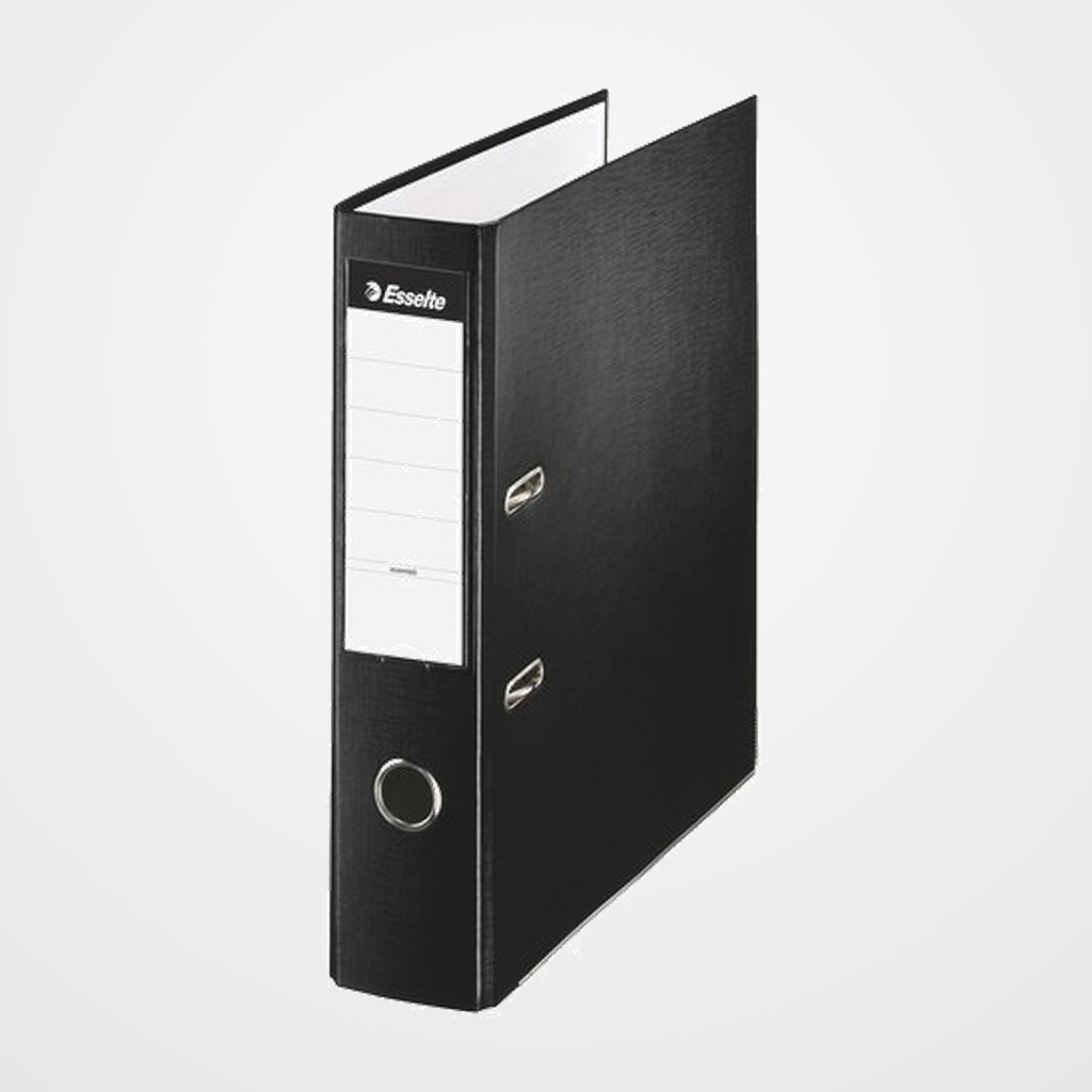 ARCHIVADOR palanca ESSELTE PLASTICO FORRADO con RADO Fº 50mm NEGRO