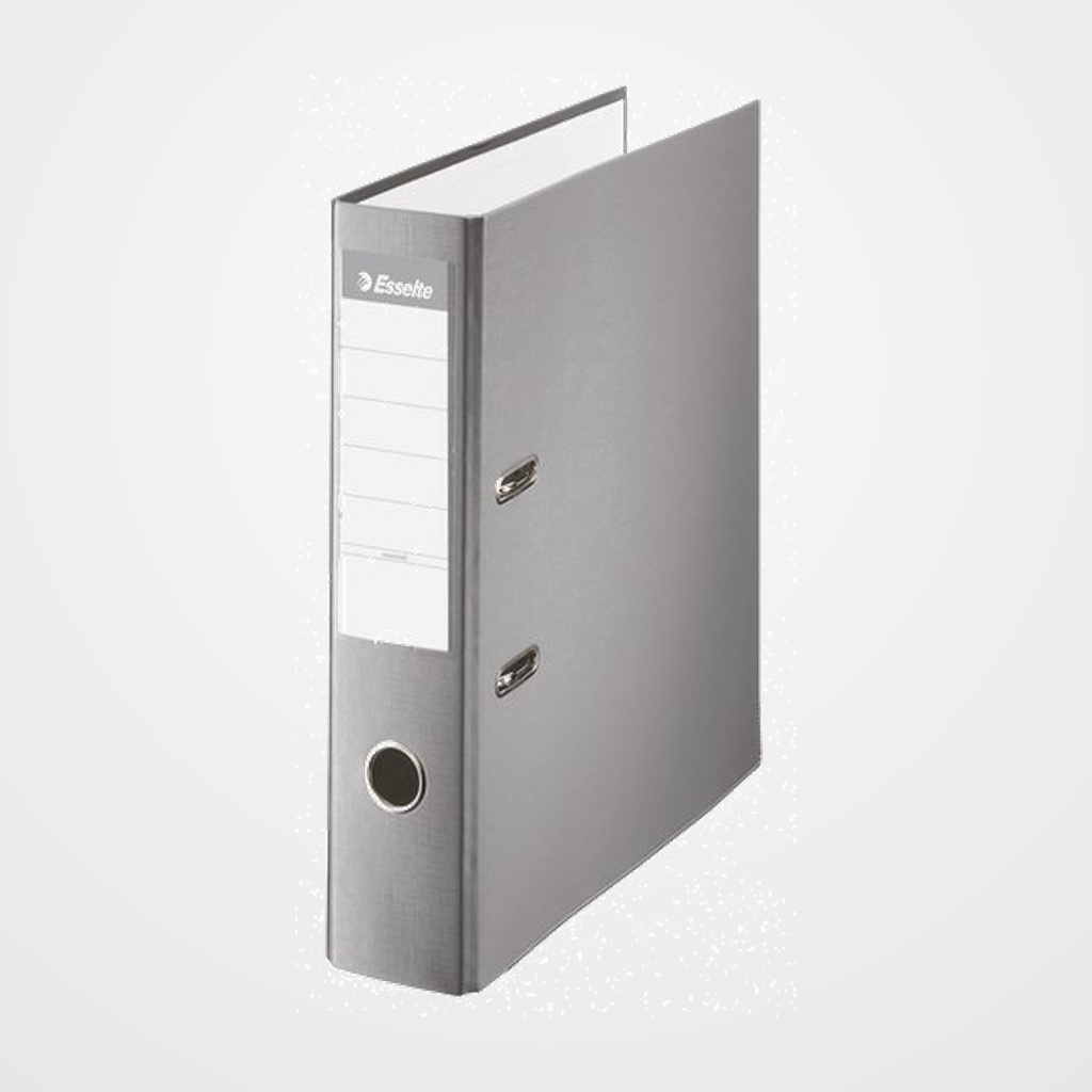 ARCHIVADOR palanca ESSELTE PLASTICO FORRADO con RADO Fº 75mm GRIS