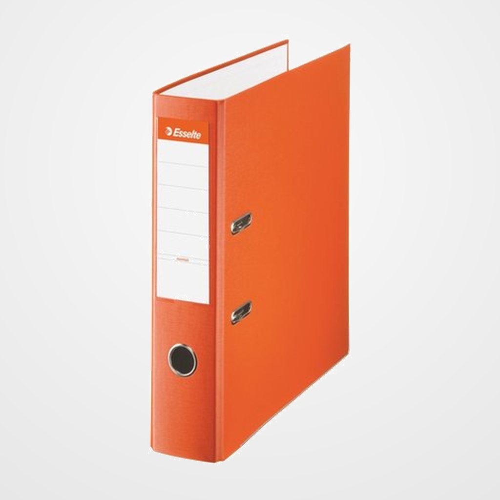 ARCHIVADOR palanca ESSELTE PLASTICO FORRADO con RADO Fº 75mm NARANJA