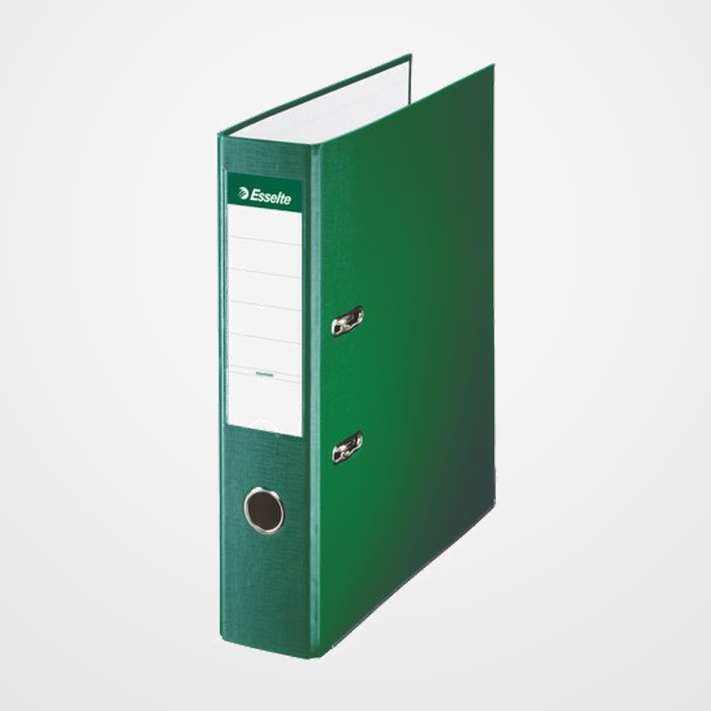 ARCHIVADOR palanca ESSELTE PLASTICO FORRADO con RADO Fº 75mm VERDE