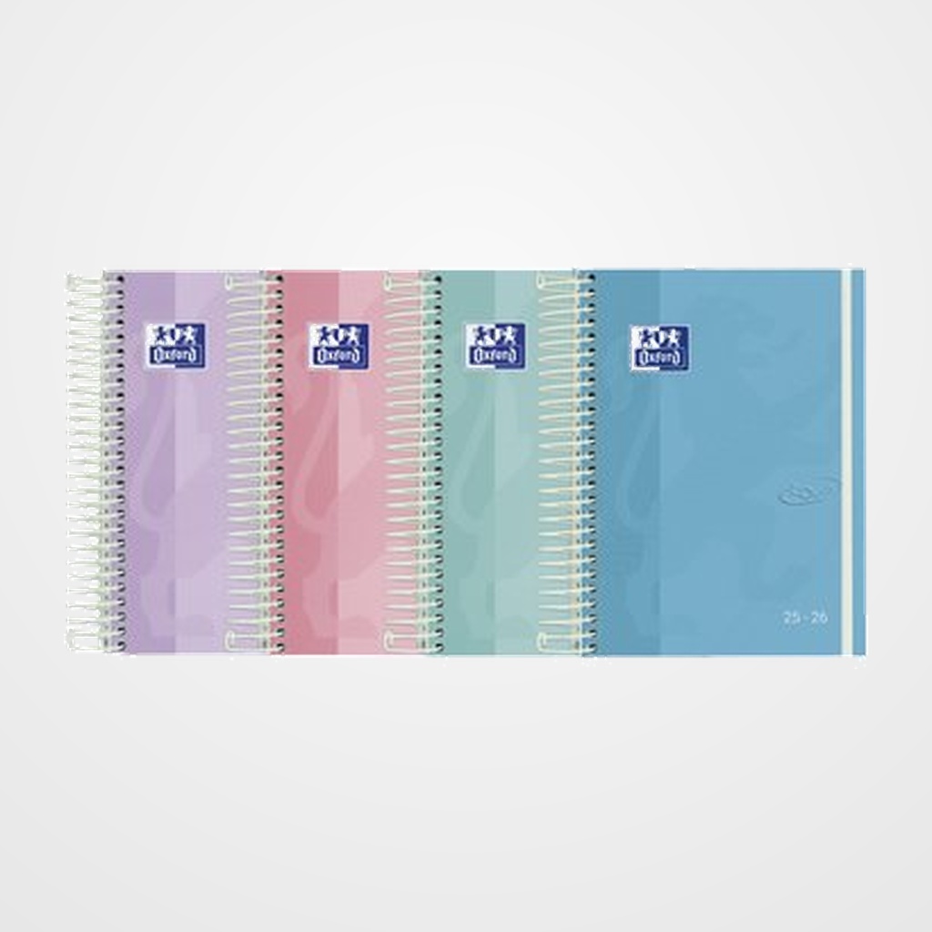 [82503572] AGENDA ESCOLAR (2025-26) OXFORD TOUCH PASTEL ESPIRAL tapa EXTRADURA con GOMA 8º D/P SURTIDO (4 col.)