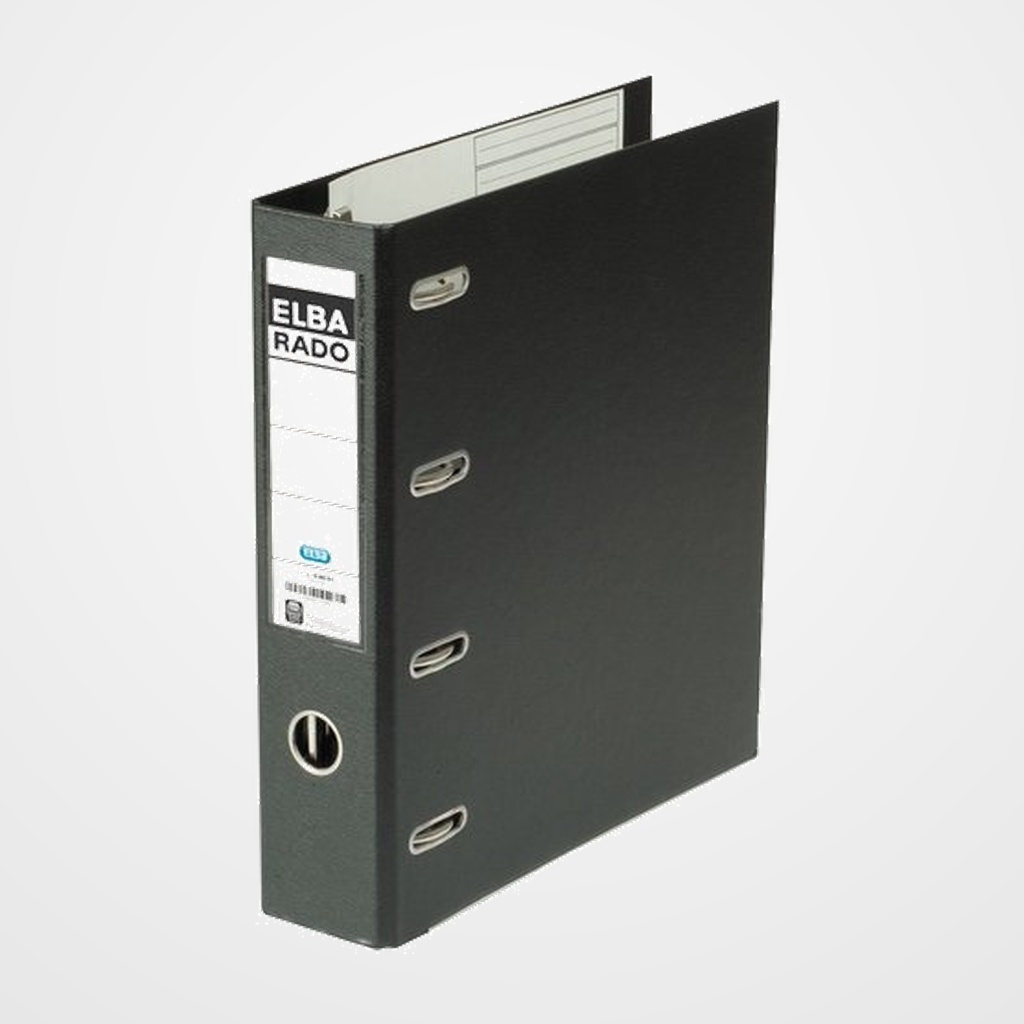 ARCHIVADOR palanca ELBA FORRADO PVC RADO PLAST A4 DOBLE MECANISMO 75mm NEGRO (1049806)