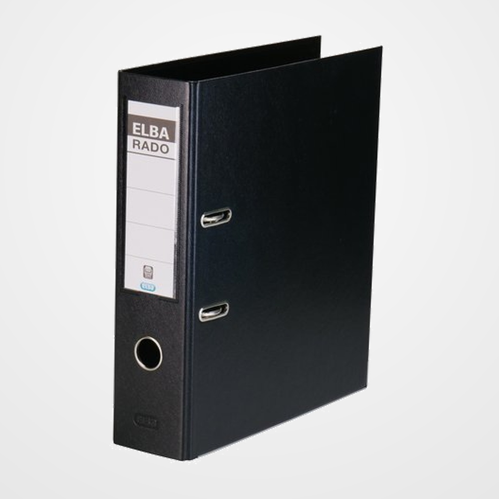 ARCHIVADOR palanca ELBA FORRADO PVC RADO PLAST A4 80mm NEGRO (1049706)