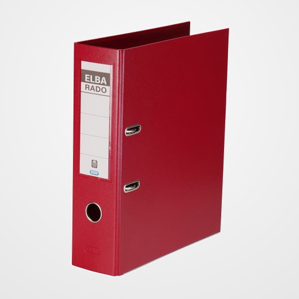 ARCHIVADOR palanca ELBA FORRADO PVC RADO PLAST A4 80mm ROJO (1049703)