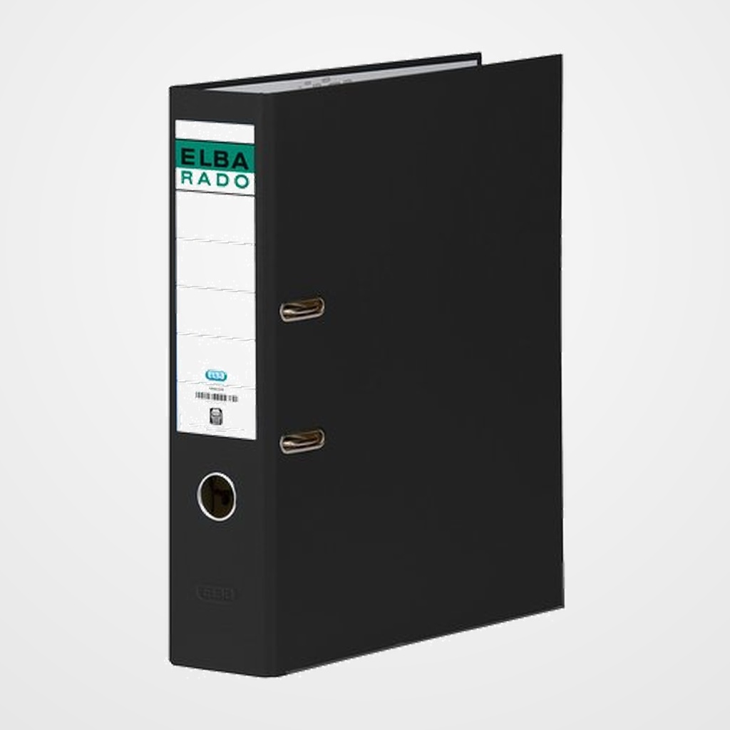 ARCHIVADOR palanca ELBA FORRADO PVC RADO CHIC Fº 80mm NEGRO (1097706)