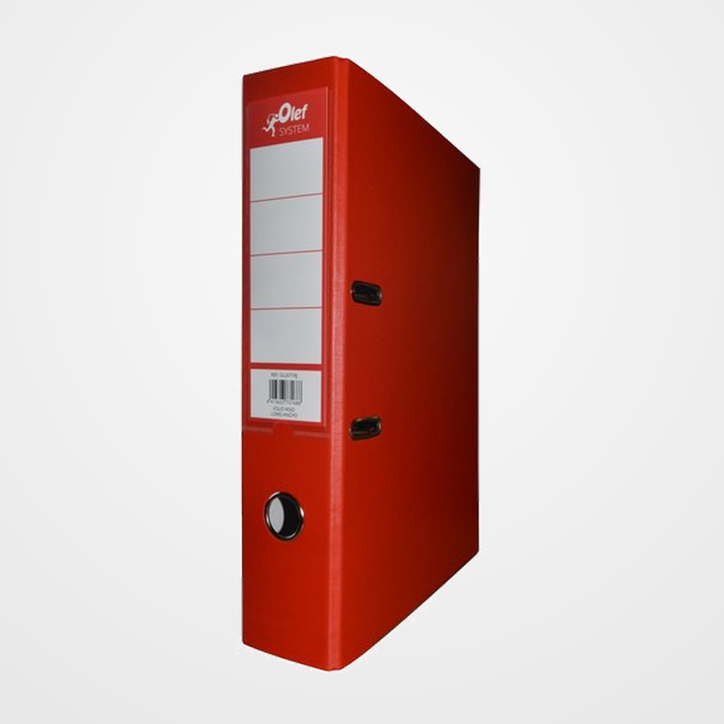 ARCHIVADOR palanca OLEF PLASTIF.COLOR A4 75mm ROJO