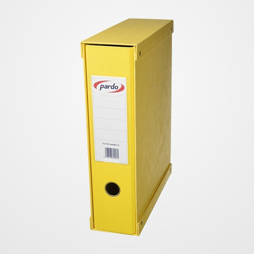ARCHIVADOR palanca PARDO FORRADO PVC A4 con CAJA 70mm AMARILLO