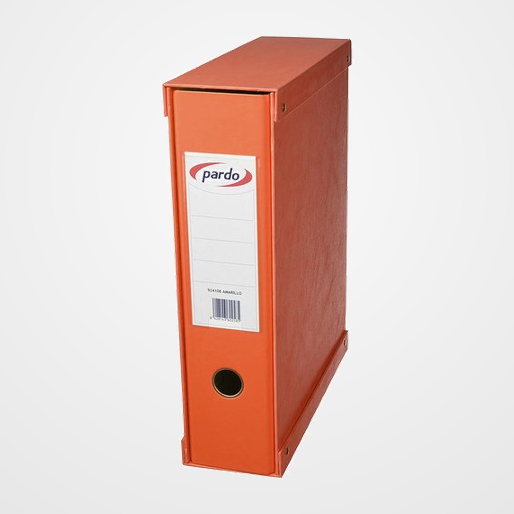 ARCHIVADOR palanca PARDO FORRADO PVC A4 con CAJA 70mm NARANJA