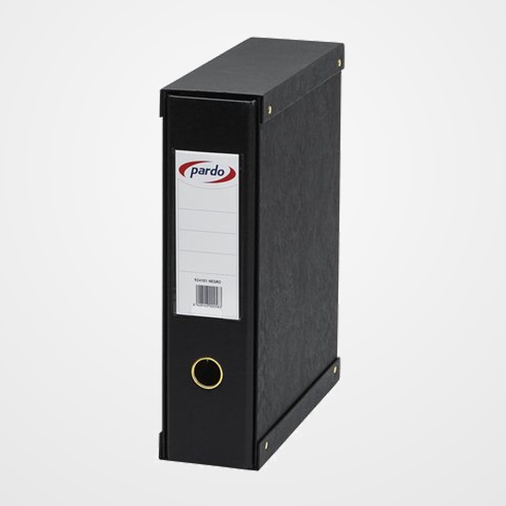 ARCHIVADOR palanca PARDO FORRADO PVC A4 con CAJA 70mm NEGRO