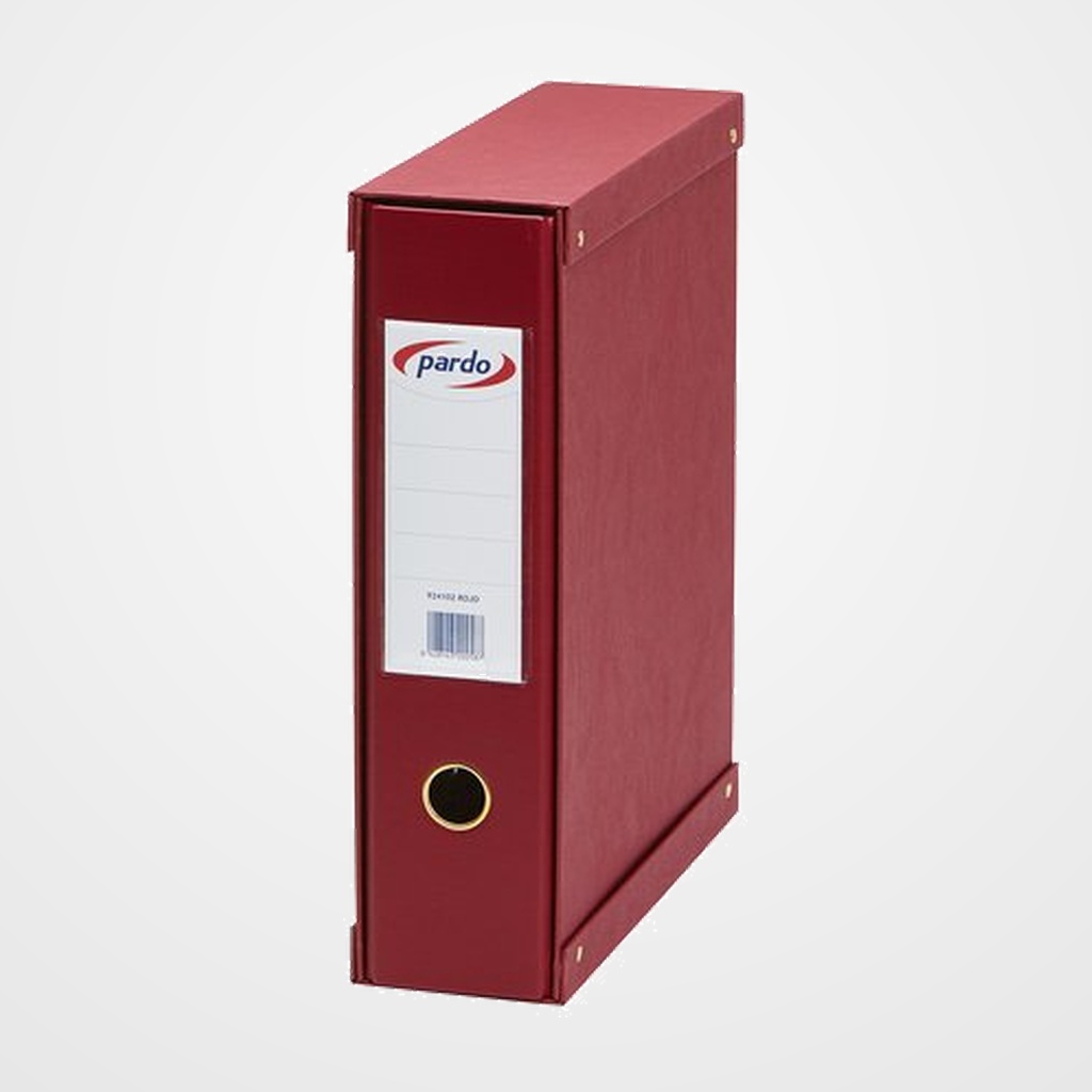 ARCHIVADOR palanca PARDO FORRADO PVC A4 con CAJA 70mm ROJO