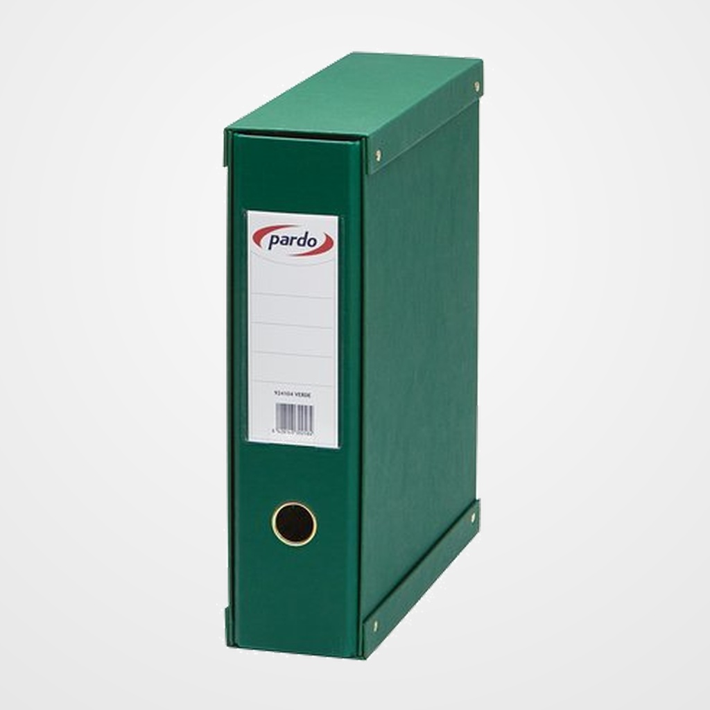 ARCHIVADOR palanca PARDO FORRADO PVC A4 con CAJA 70mm VERDE