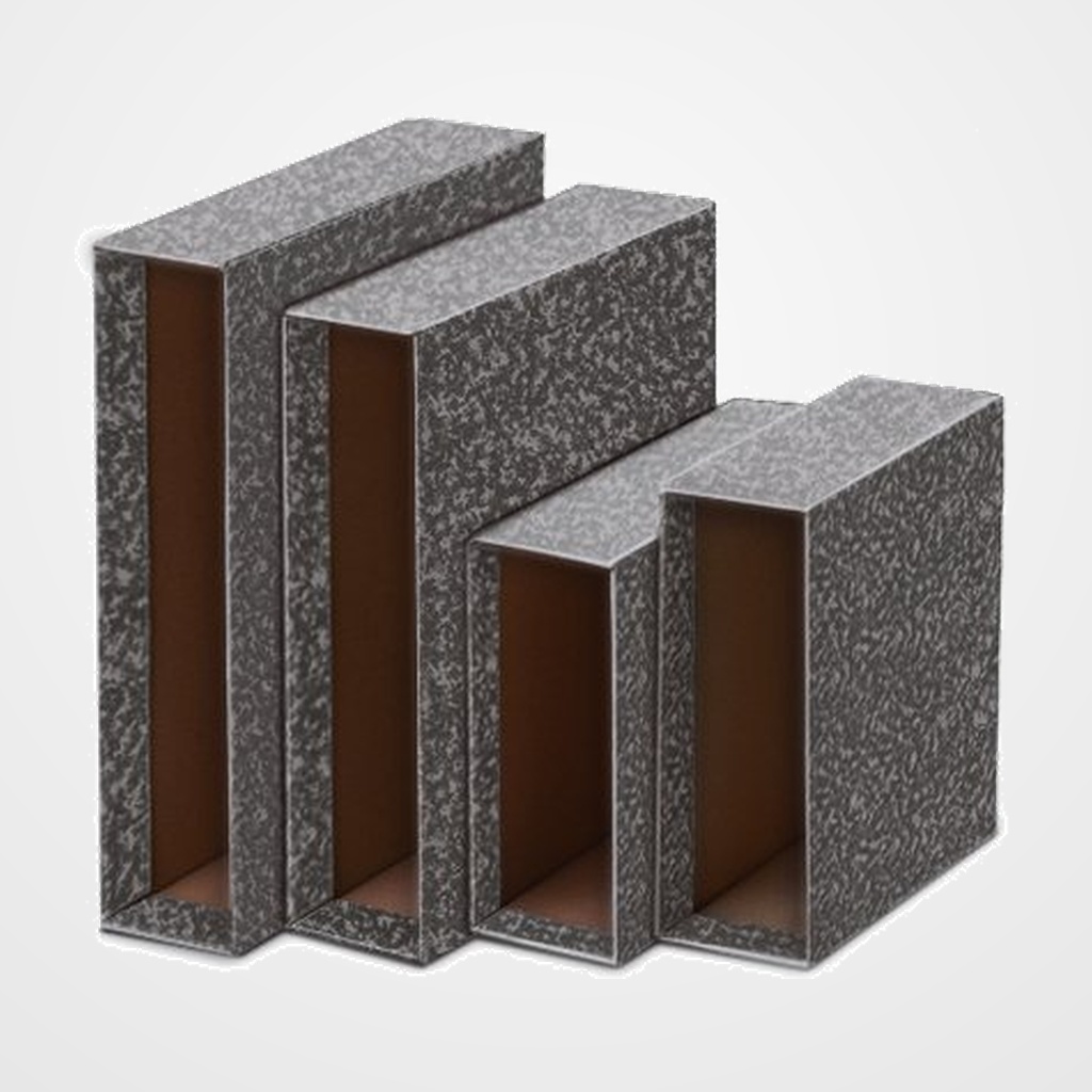 CAJA para ARCHIVADOR UNISYSTEM CLASICO 4º NATURAL 86mm GRIS